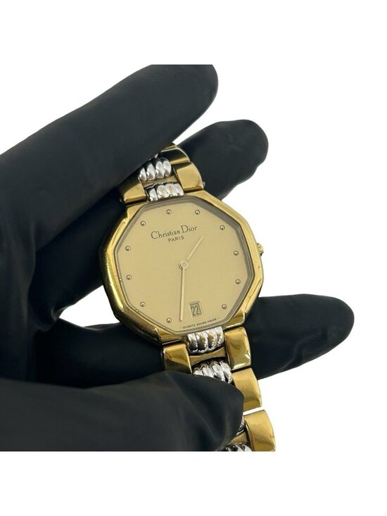 Dior Vintage Octagon Stainless Steel Quartz Watch Wrist Gold main image 9
